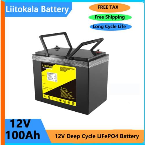 LiitoKala 12.8v 90Ah 100Ah lifepo4 battery with 100A BMS 12V 90Ah 100Ah battery for go cart UPS Household appliances Inverter