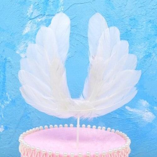 Angel Feather Wing Flag Cake Toppers for Party Baking Dessert wedding birthday Halloween