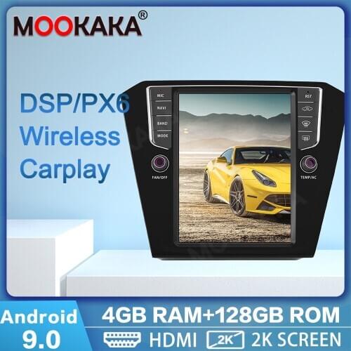 PX6 Tesla Screen Android 9.0 128G Car GPS Navigation For Volkswagen VW Magotan 2017 Multimedia DVD Player Auto Stereo Head Unit