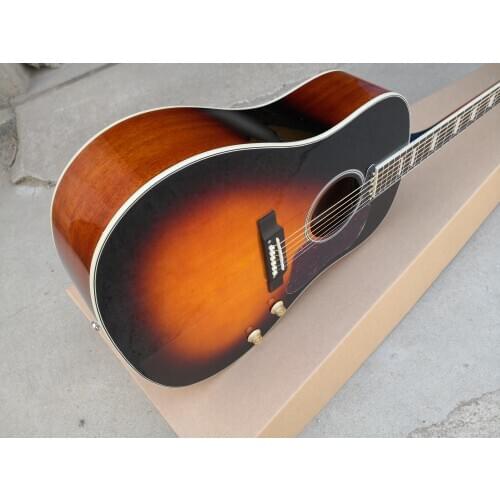 Free shipping custom 6 string 41 inch guitar,acoustic guitar, folk guitar,Spruce Solid wood board,sunburst guitar,mahogany neck