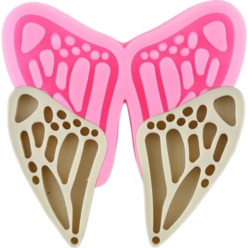 Shiny Angel Wings Silicone Keychains Mold Phone Grip Badge Reel Mould Key Rings Pendant Clay Jewelry Making Epoxy Resin Molds