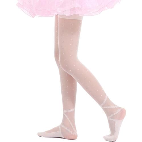 2018 childrens clothing summer girls Ballet Tights ultra-thin straps bow core silk Stocking anti-hook dance pantyhose