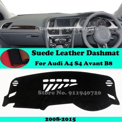 For Audi A4 S4 Avant B8 2008-2015 Suede Leather Dashmat Dashboard Cover Pad Dash Mat Carpet Car-Styling Accessories LHD RHD