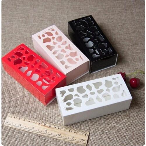 Innersize 11.2*4.3*3cm Cardboard Box Macaroon Caixa Packaging drawer Paper gift Box Jewelry 3 Macaroon box with window