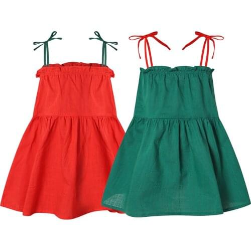 Kidswant Child Girl Summer Clothing Kids Sleeveless Backless Casual Sundress Little Princess Solid Sling Dress 1-6T