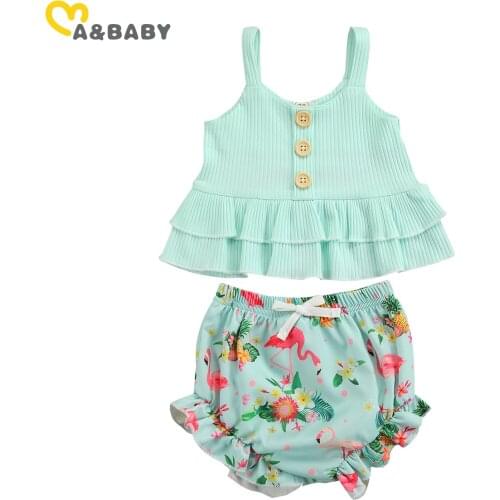 Ma&Baby 0-4Y Flower Baby Girl Clothes Set Newborn Infant Ruffles Vest Tops Floral Shorts Bloomers Outfits Costumes Summer