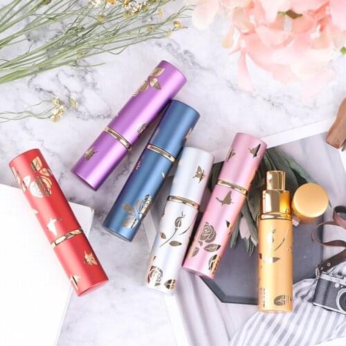 10ml Hot Portable Mini Refillable Perfume Bottle With Scent Pump Metal Aluminum Empty Cosmetic Containers Spray Atomizer Bottle