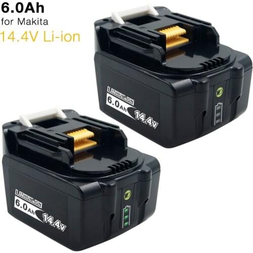 6000mAh Li-ion Battery for Makita 14.4V Battery BL1450 BL1440 BL1430 BL1420 DDF459 Rechargeable 194559-8 Power Tool Batteries