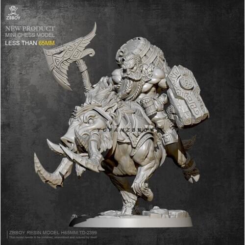 65MM Resin model kits Pig Riding Dwarf self-assembled TD-2399