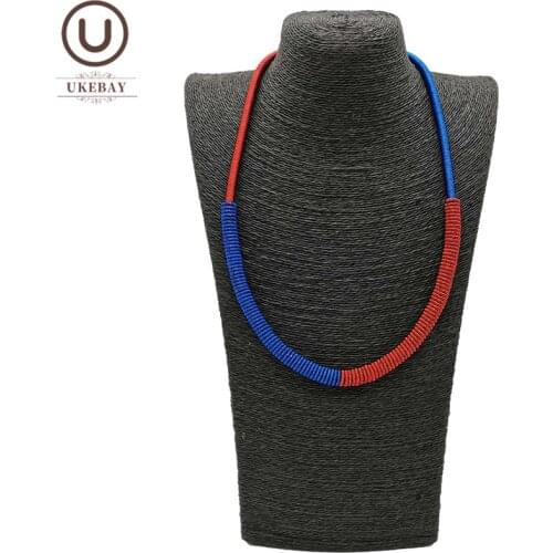 UKEBAY New Double Color Matching Choker Necklaces For Female Choker Chain Fashion Designer Luxury Jewelry Metal Accessories Gift