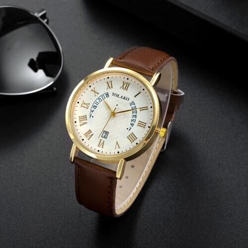New Mens Watches Top Brand Fashion Date Alloy Case Synthetic Leather Analog Quartz Sport for Men Relogio Masculino Reloj Hombres