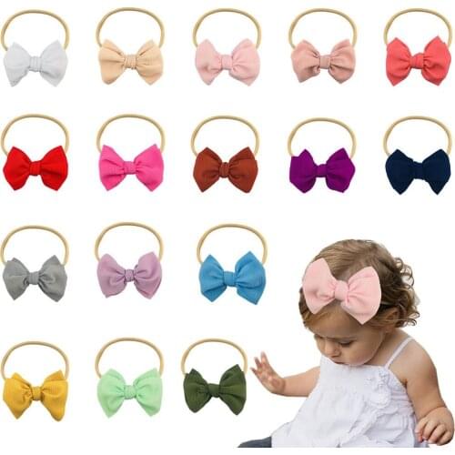 Nylon Baby Big Bows Headbands Soft Girls Hair Accessories for Chidlren Colorful Summer Hairband Infants Lovely Head Bands