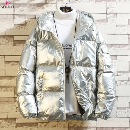 2021 Womens Down Jacket Winter Glossy Silver/Black/Gold/Blue Plus Size Hooded Parka Outwear Down Padded Coats Female