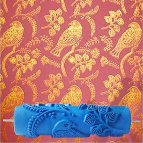 Bird patterned roller 7inch 3d wallpaper decoration toll wall painting roller,343C, rubber roller without handle grip