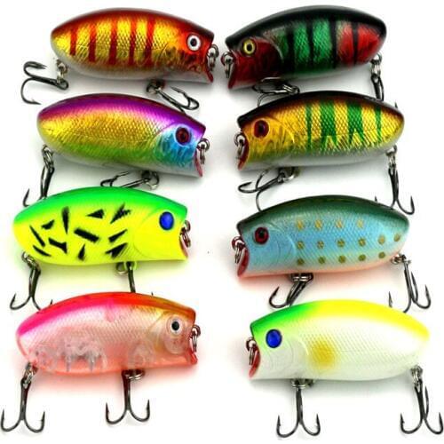 Nunatak Fishing Lures Hard Lure 8 PCS/Lot 6cm 10.4g plastic 8 Color 3D Eyes Depth Top Water 8# strengthen Hooks