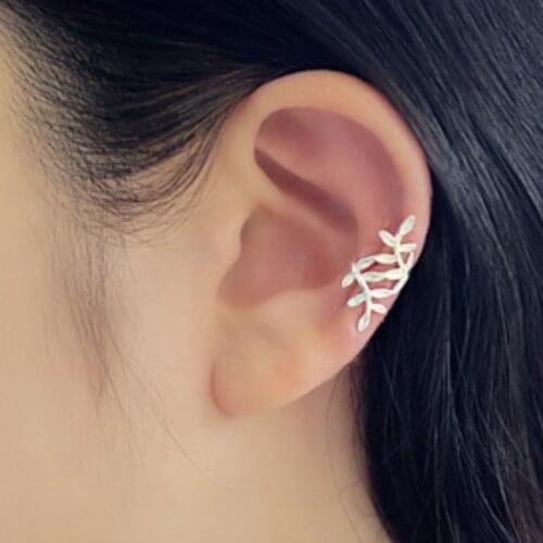 Spreading leaves earrings temperament female earrings without pierced ear bone clip (single pack)