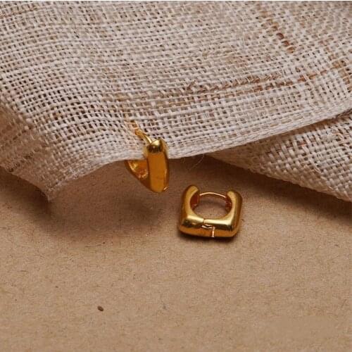 Square Hoop Earring Simple Geometric European Women Multi Piercing Mini Small Hoops