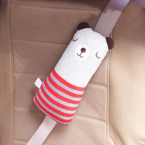 CDCOTN Cute Cartoon Cotton Car Seat Belt Shoulder Pads Cover Safety Seat Pillow Anti-Friction Sleep Headrest For Kids Baby Child
