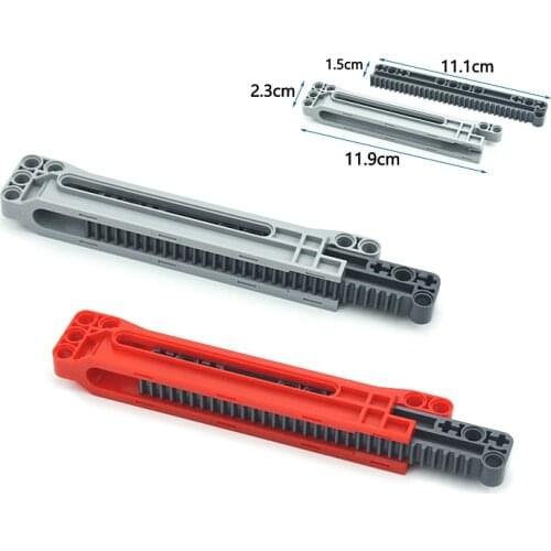 Technical Parts Series MOC Brick Parts PART 18942+18940 Gear Rack 1 x 14 x 2 Housing with Axle and Pin Holes Assembles Toys