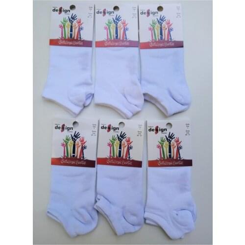 Umnisex Child White Booties Socks 6'lı Daily Cotton