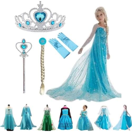 Elsa Girls Dress Princess Dresses Elza Teenagers Kids Dresses for Girls Children Clothing Anna Elsa Party Snow Queen Cosplay
