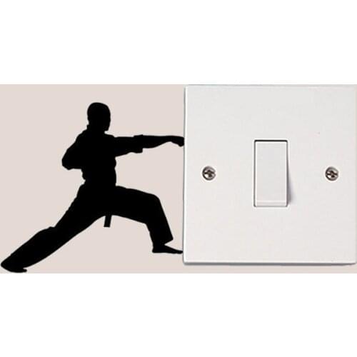 Taekwondo Personality Home Decor Vinyl Light Switch Sticker Wall Decal 6SS0141