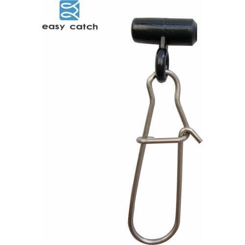 Easy Catch 10pcs Fishing Sinker Slip Clips Black Plastic Head Swivel With Nice Snap Fishing Weight Slides For Braid Fishing Line