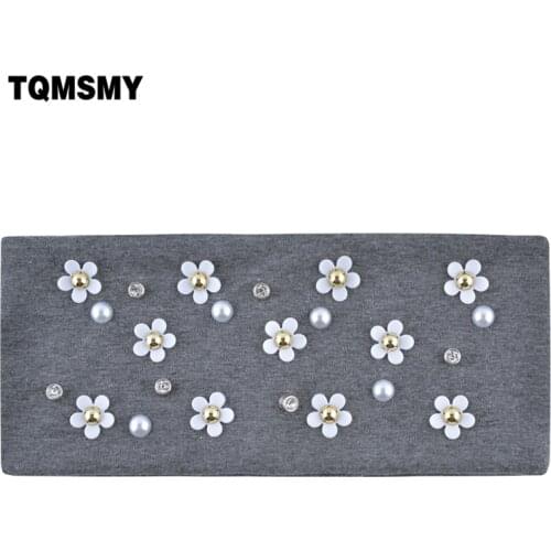 TQMSMY Rhinestone Pearl Flower women candy color sport hair band headband headwear lady cotton absorb sweat yoga headband TMFD14
