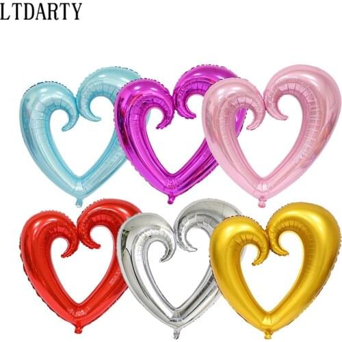 1pc 100cm*108cm Large Size hook heart shape foil helium balloons heart i love you balls wedding party marriage decoration 40inch