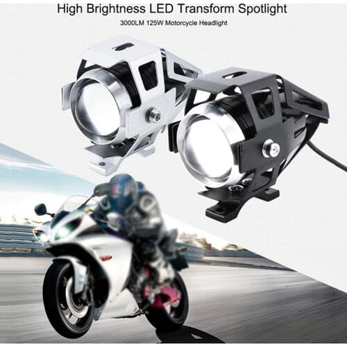 Motorcycle Headlight U5 LED Spotlights Moto Auxiliary Lightings DRL Motorbike Lamps Fog light Universal 12V For Bicycles Cars