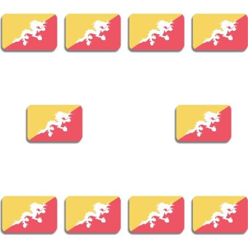 10Pcs/Lot Bhutan Acrylic Flag Brooch Pin Flag Large Badge Hat Backpacks Jeans Accessory Jewelry Gift