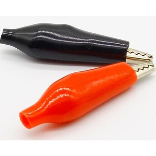 10Pcs/lot Small Crocodile Clip Alligator Clip 2.8cm Black And Red Sheath Clip Power Clamp Test Clip( 5Pcs Red+5Pcs Black)