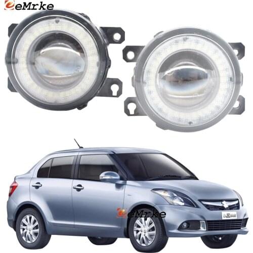 2 Pieces Car LED Lens Fog Lights Assembly Angel Eye DRL Daytime Runinng Light Lamp for Maruti Suzuki Swift DZire 2015 2016 2017