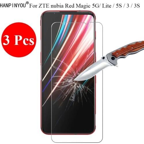 3 Pcs/Lot New 9H 2.5D Tempered Glass Screen Protector For ZTE nubia Red Magic 3 3S 5G 5S Lite Protective Film + Clean Tools