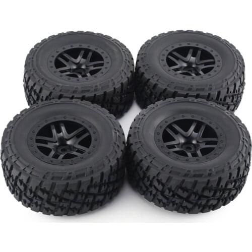4pcs AUSTAR 110mm Rim Rubber Tyre Wheel Set Kit Spare Parts Accessories for Traxxas Slash 4X4 RC4WD HPI HSP Crawler Car Model