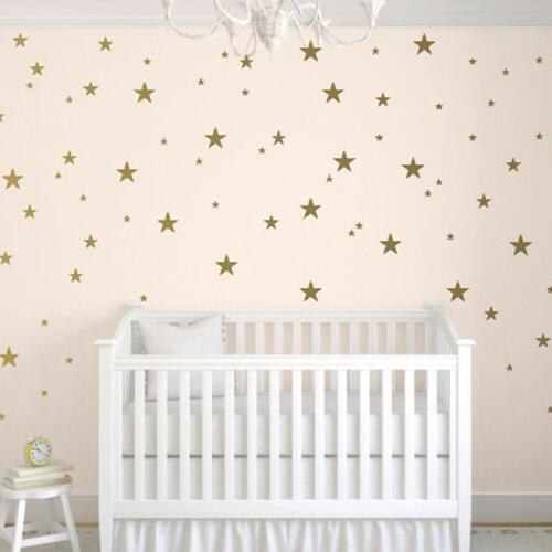50Pcs Mutiple Size Cartoon Star Wall Sticker Nursery Kids Room Gold Star Wall Decal Playroom Classroom Dorm Vinyl Decor