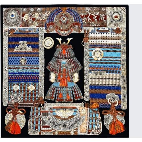 53cm Brand Design Square Scarf Women Silk Scarf Fashion Hijab Scarves Armor Print Headband Neckerchief For Ladies Bandana