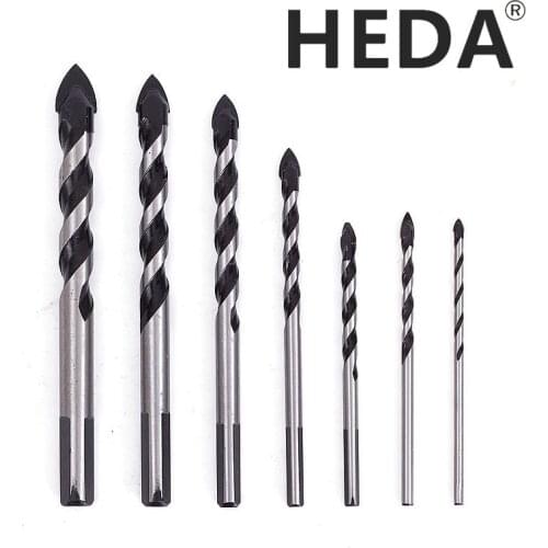 Free shipping 3 4 5 6 8 10 12mm Multi-functional Glass Drill Bit Triangle Bits for Ceramic Tile Concrete Brick Metal Wood copper