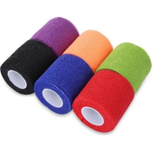 Colorful 5cmx4.5m size Self Adhesive Elastic Bandage Sport Tape Elastoplast Emergency Muscle Tape First Aid Tool Knee Support