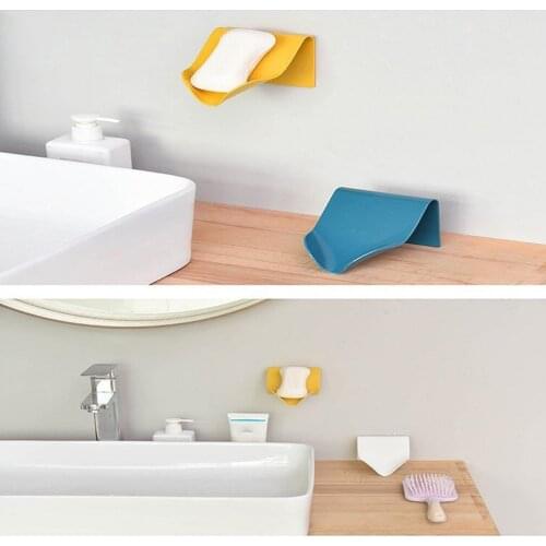 Soap Dishes Drain Bathroom Sponge Holder Wall Mounted Organizer Storage Rack Kitchen Soap Box Hanging Shelf Nordic Style