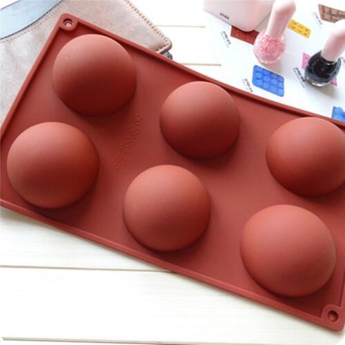 Aomily Silicone Round Half Ball Chocolate Cupcake Mold Cake Fondant Mould Home DIY Cake Muffin Baking Decorating Tools Bakeware