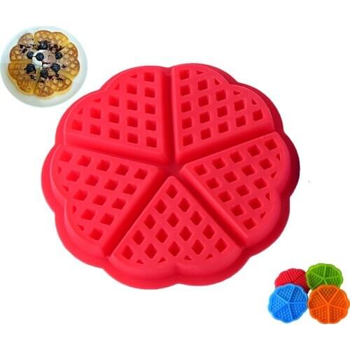 Thickened 5-Piece Heart-Shaped Silicone Waffle Mold Oven Microwave Oven Cookie Cutter Household Cake Baking Mold DIY
