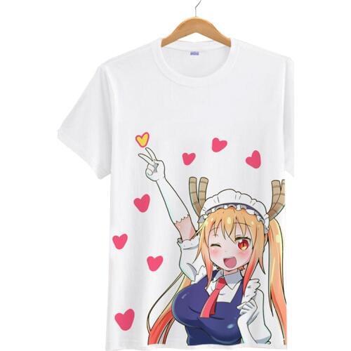 Anime Kobayashi-san Chi No Maid Dragon Tshirt Maid Kanna Kamui Toru T-shirts Cosplay T Shirts Men Women Short Sleeves Tees Tops