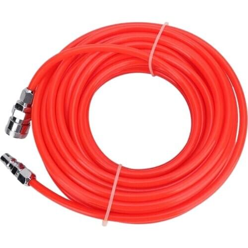 Wear and Durable 5X8mm High Pressure Flexible Air Compressor Hose With Male/Female Quick Connector for Industrial Home 15M Red