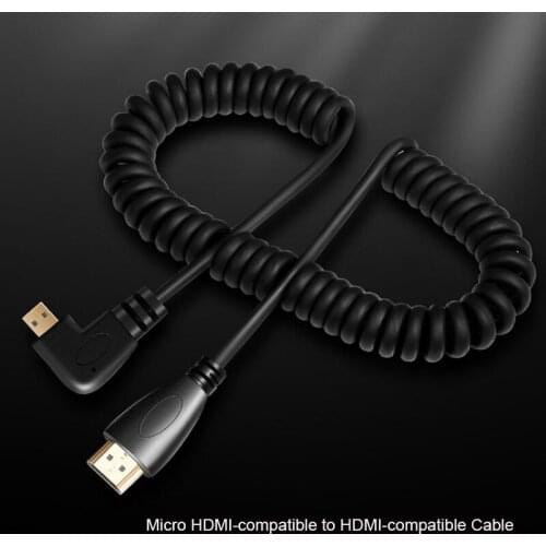 Micro HDMI-compatible Cable Male to Male HDMI-compatible Cable 90 Degree Angled Left Right Straight Male to Male HD A to D Cable