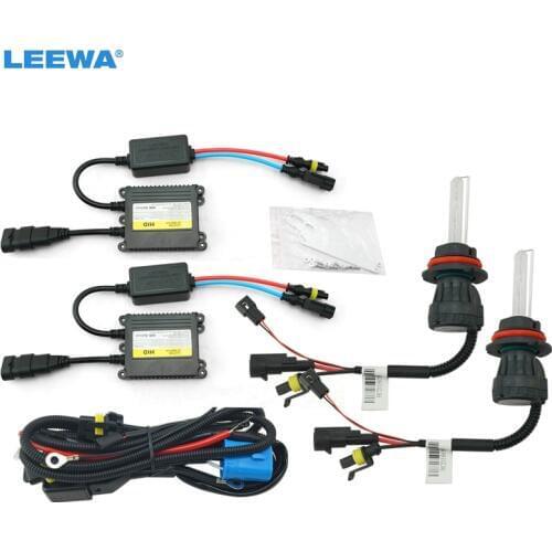 LEEWA 1set 35W AC Car Headlight 9004 9007 Xenon Bulb Hi/Lo Beam Bi-Xenon Bulb Light Digital Slim Ballast HID Kit #CA4479