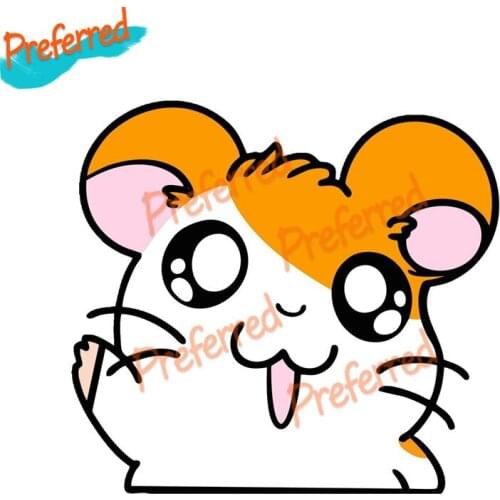 Cartoons Lovely Hamster Peep Car Stickers Motorcycle Cover Scratches Waterproof Car Accessories Vinyl Decals Die-Cut