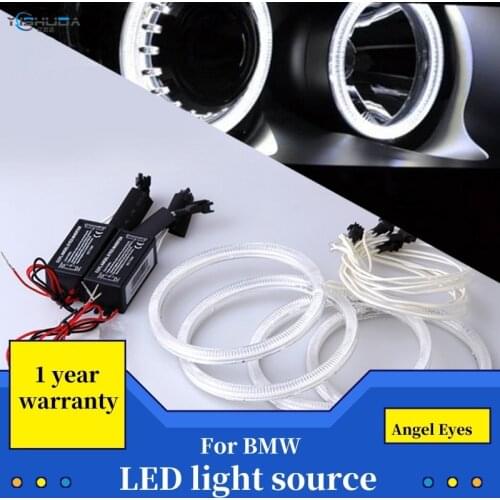 4PCS CCFL Angel Eyes Kit Warm White Halo Ring 131mm*4 For BMW E36 E38 E39 E46 (With Original Projector)