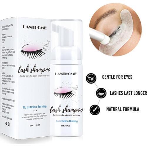 50ml Eyelash Extensions Brush Cleaning Mousse Kit No Stimulation Pump Design Eyelash Extension Glue Eye Lash Cleaning Foam
