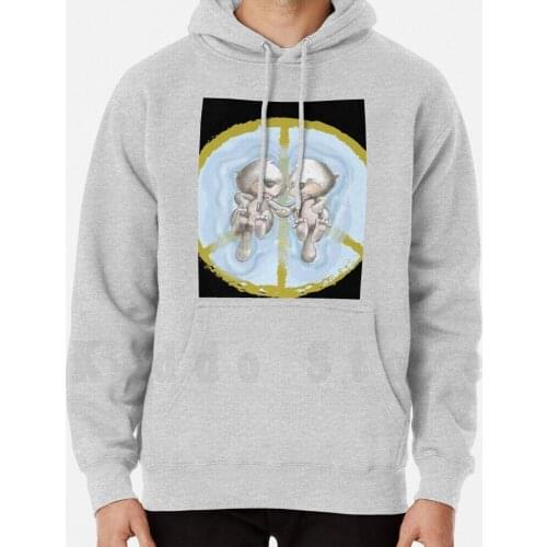 Peace Sign Otters-Gold On Black hoodie long sleeve Otters World Peace Nature Animals Otter Illustrations Sea